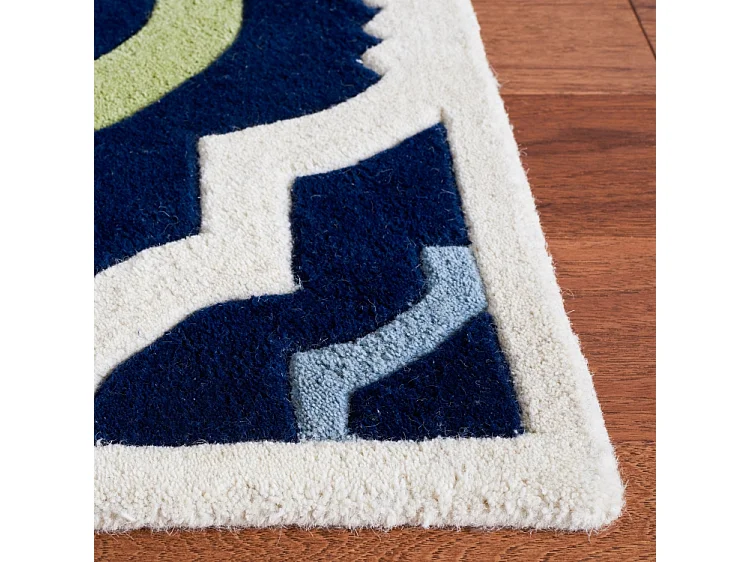 Tapis Bleu Marine/Multicolore 91 X 152 cm - Marian