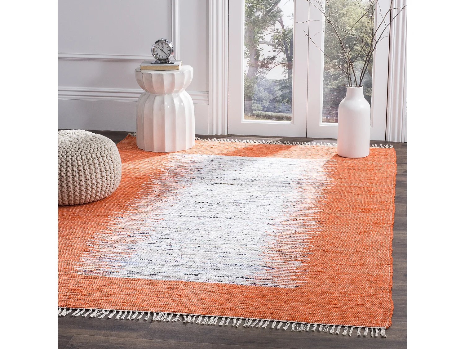 Tapis Neutre/Orange 122 X 183 cm - Saltillo