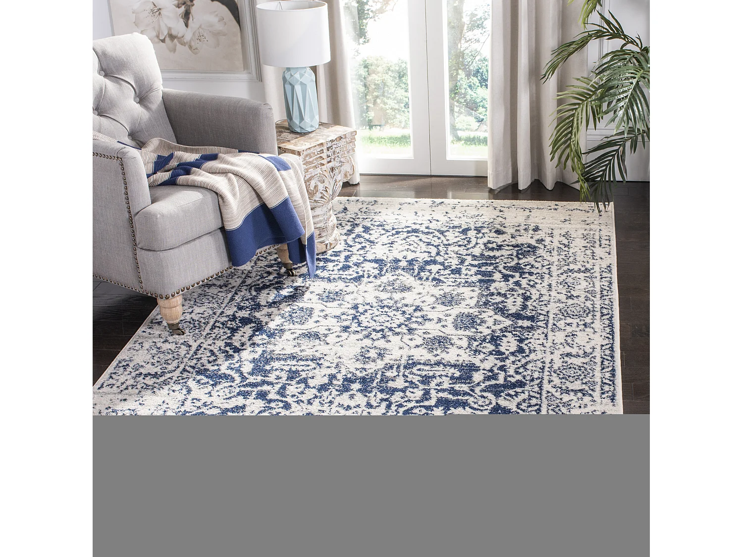 Tapis Neutre/Bleu Marine 201 X 279 cm - Merryl