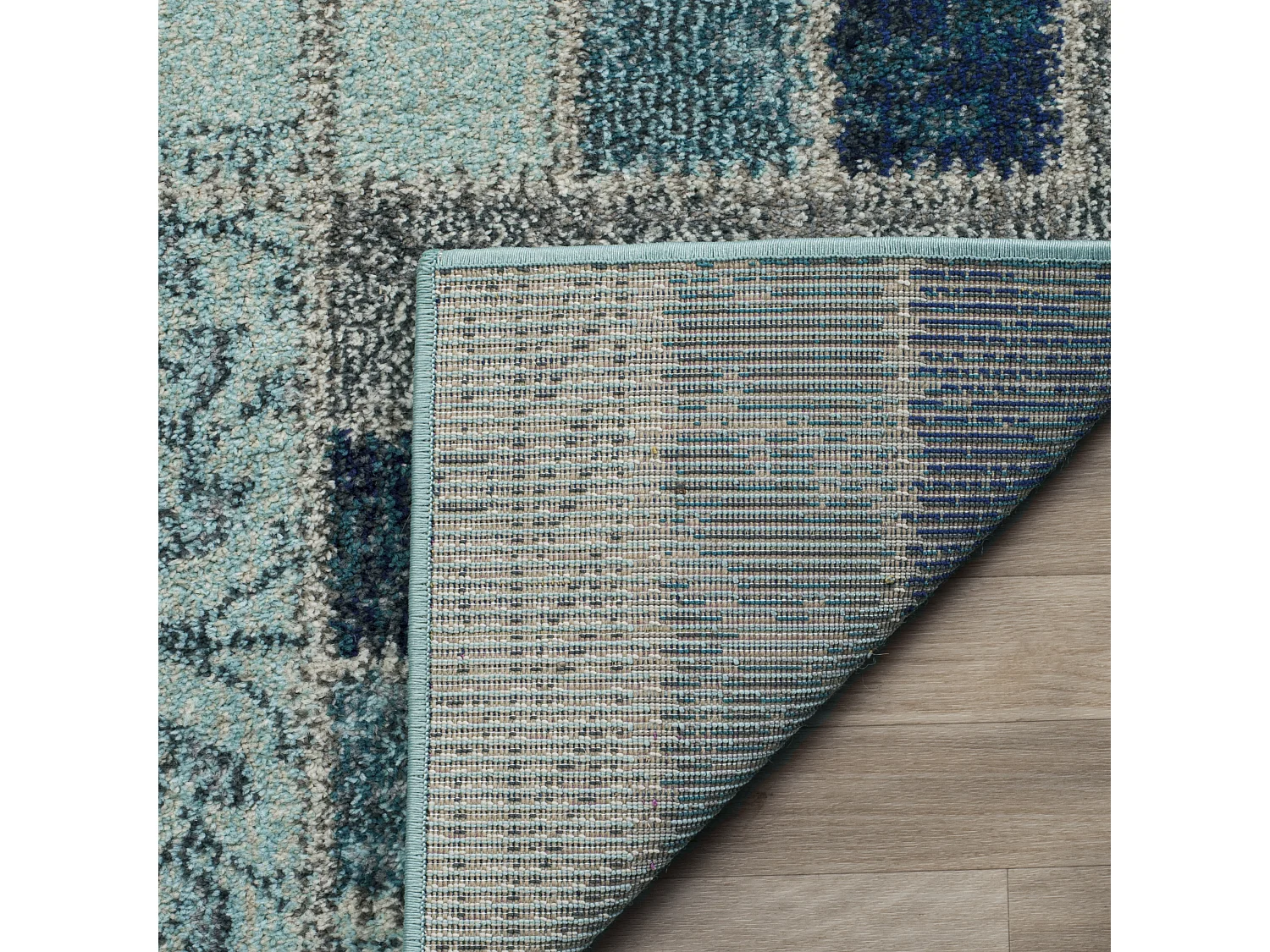 Tapis Gris/Bleu 122 X 170 cm - Jax