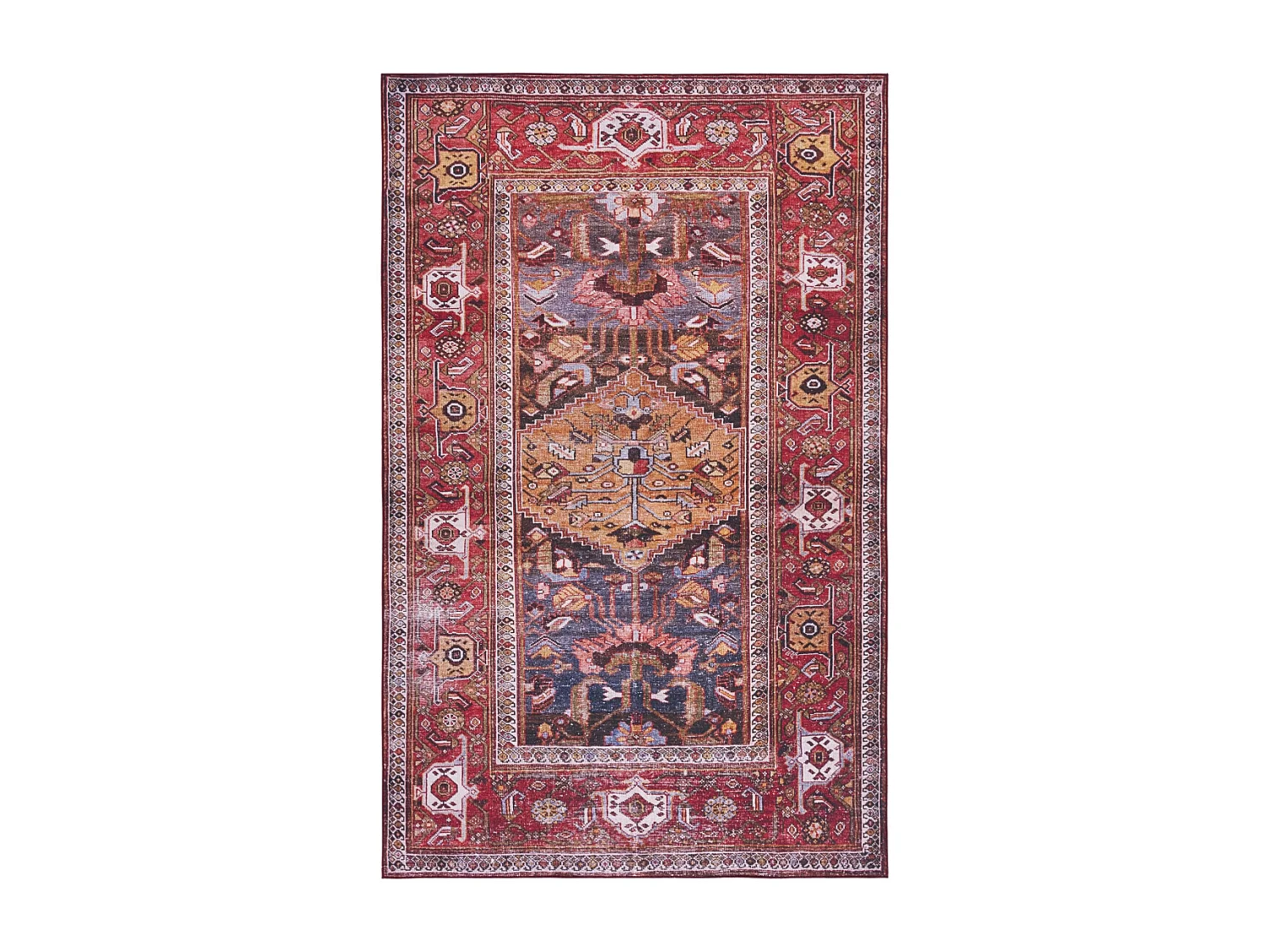 Tapis Bleu marine/rouille 122 X 183 cm - Patricia