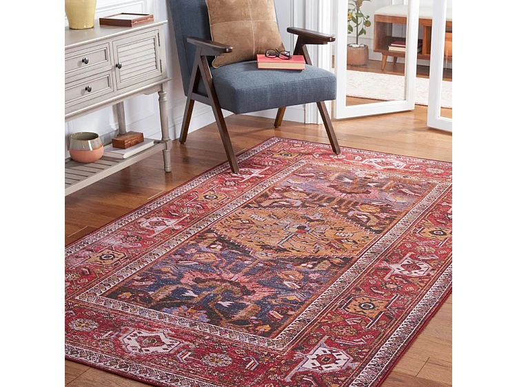 Tapis Bleu marine/rouille 122 X 183 cm - Patricia