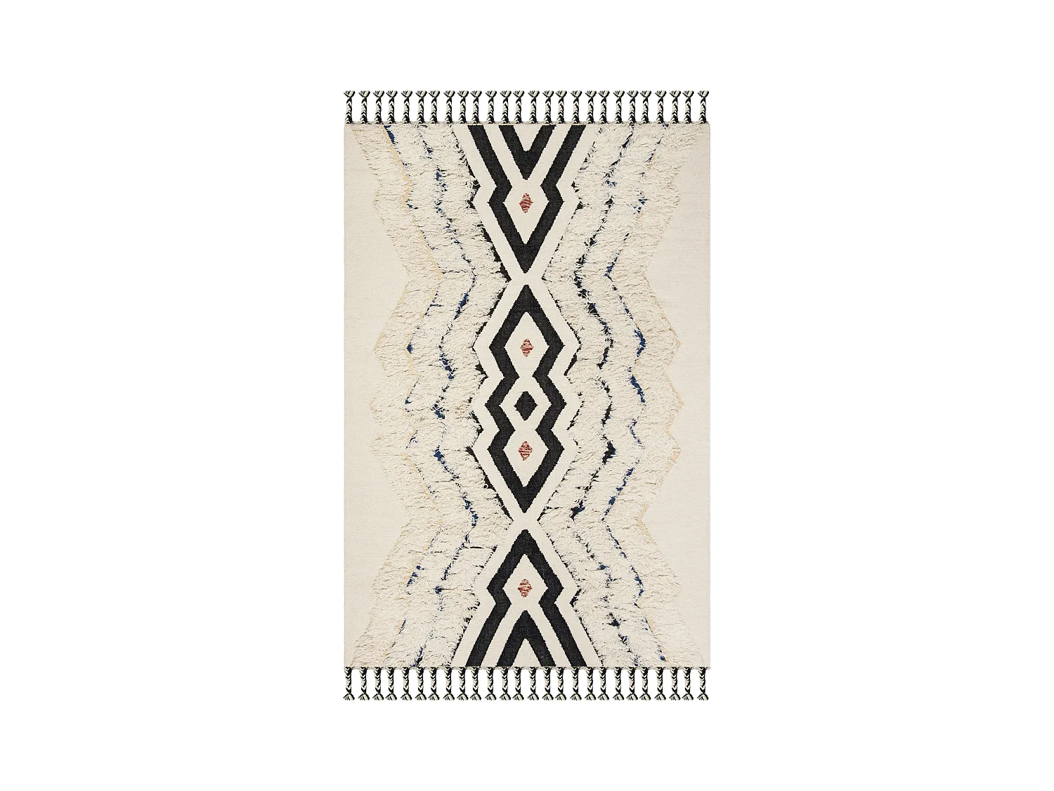 Tapis Neutre/Noir/Bleu 152 X 244 cm - Alena