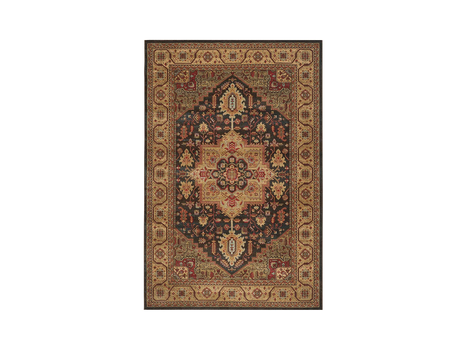 Tapis Bleu Marine/Neutre 201 X 279 cm - Sariel