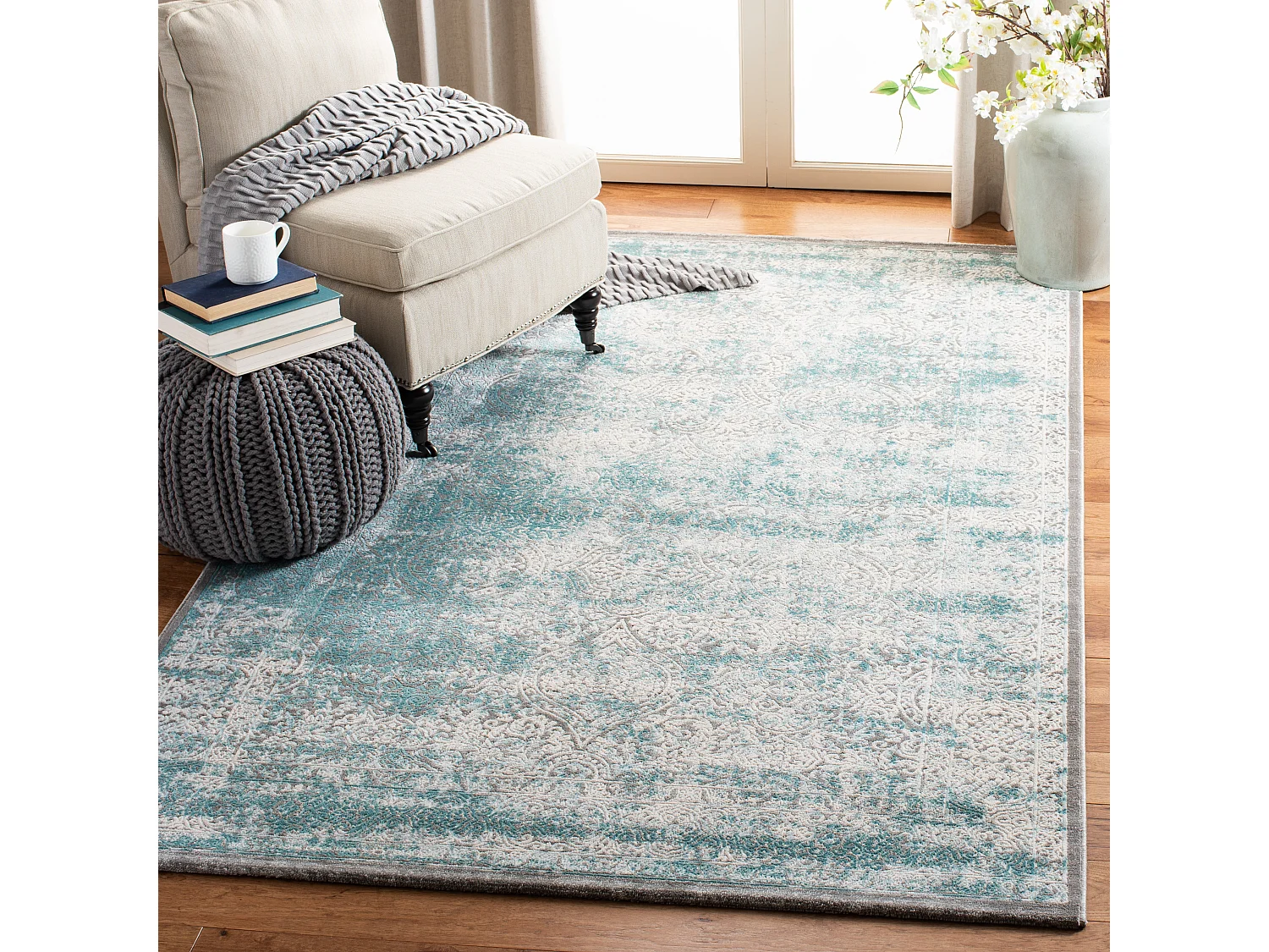 Tapis Bleu/Neutre 155 X 231 cm - Amala