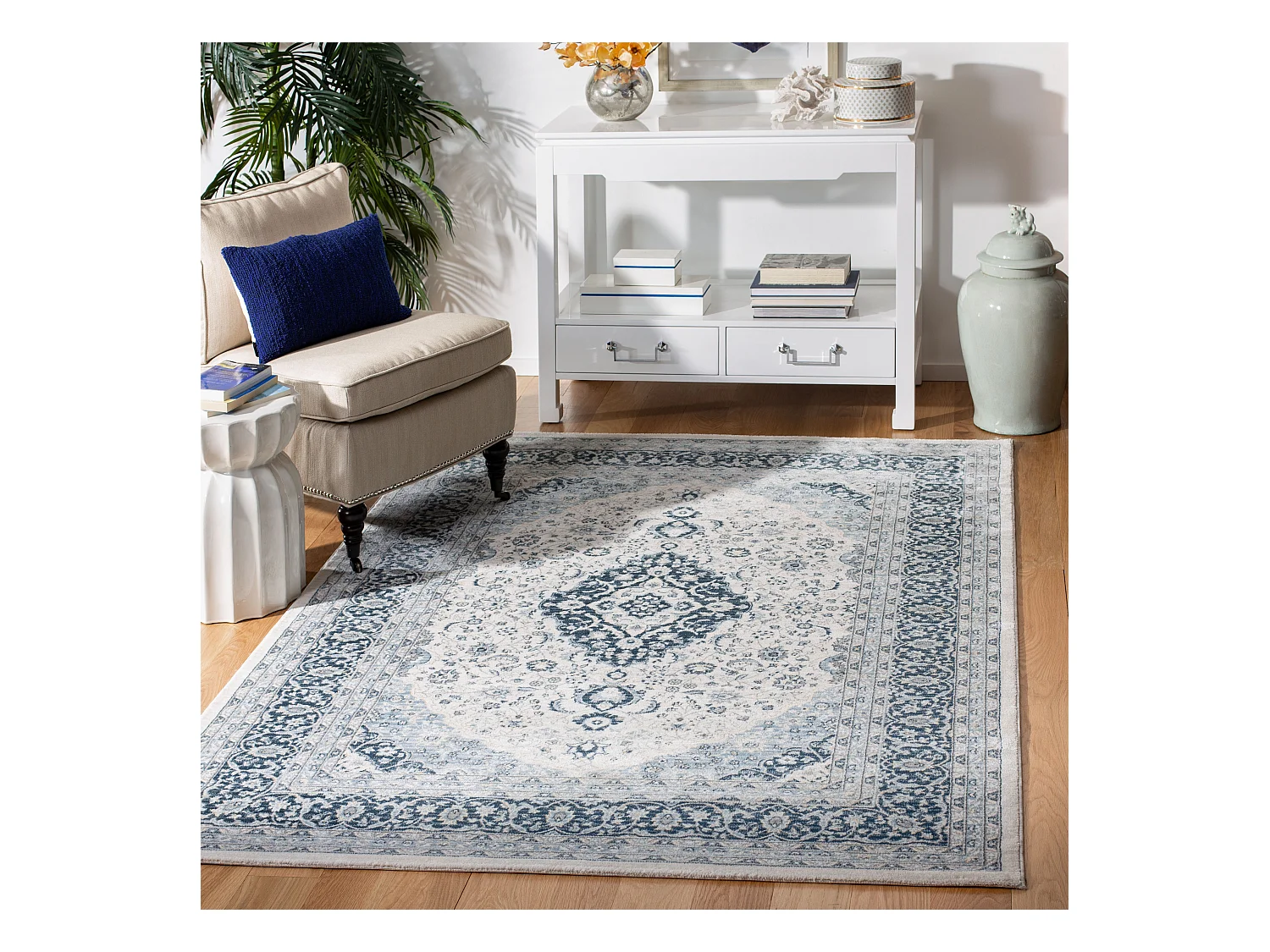 Tapis Neutre/Bleu Marine 160 X 229 cm - Isadora