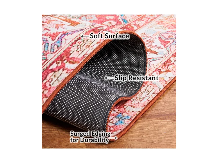 Tapis Rose/Crème 122 X 183 cm - Fleur