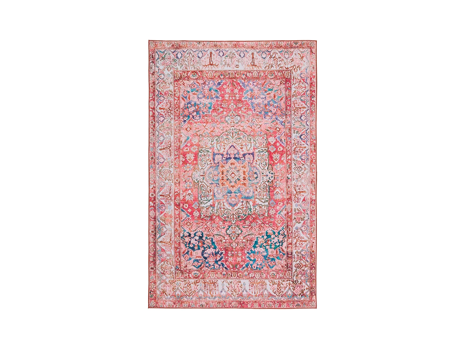 Tapis Rose/Crème 122 X 183 cm - Fleur