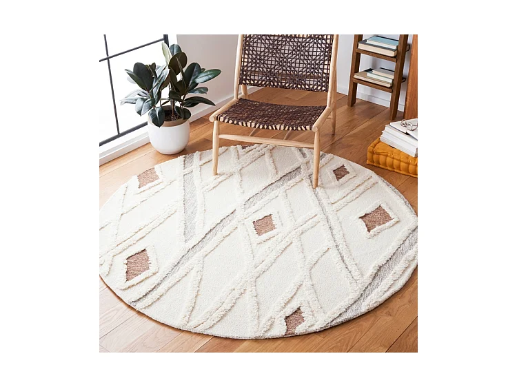 Tapis Ivoire/Marron 183 X 183 cm - Cyra