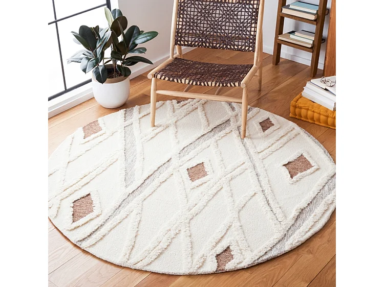 Tapis Ivoire/Marron 183 X 183 cm - Cyra