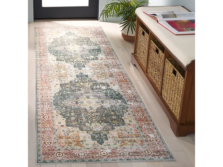 Tapis Vert/Marron 76 X 244 cm - Anouk