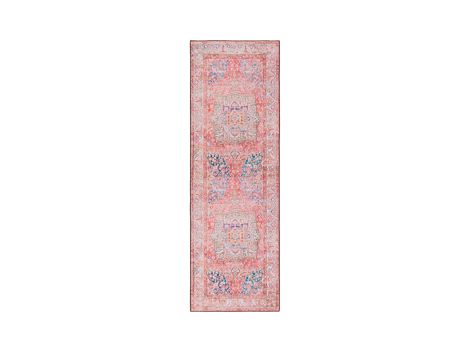Tapis Rose/Crème 76 X 244 cm - Fleur