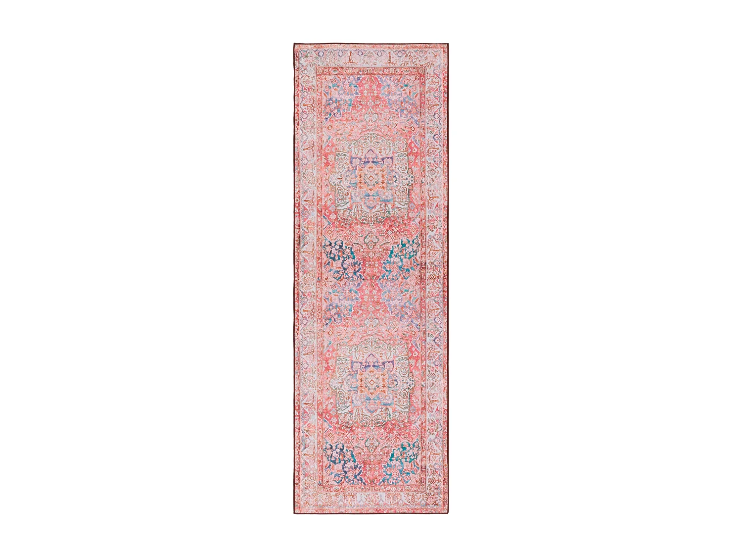 Tapis Rose/Crème 76 X 244 cm - Fleur