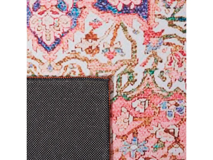 Tapis Rose/Crème 76 X 244 cm - Fleur