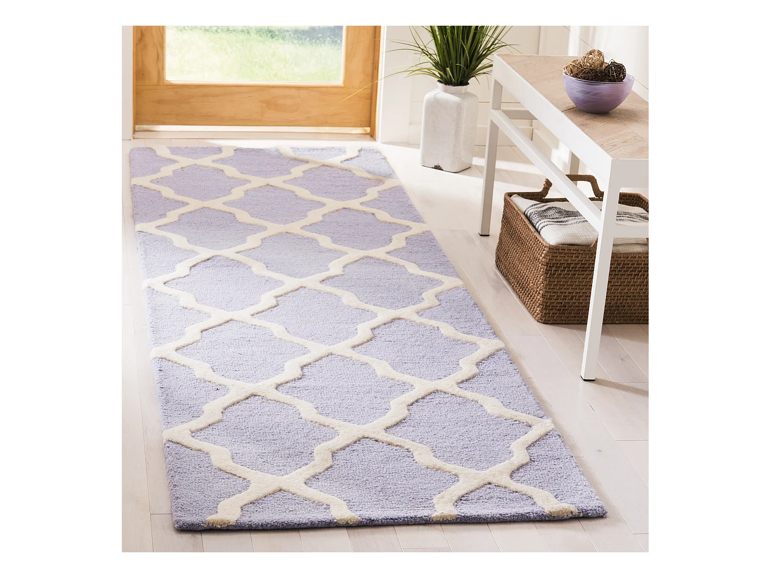 Tapis Violet/Neutre 76 X 244 cm - Ava