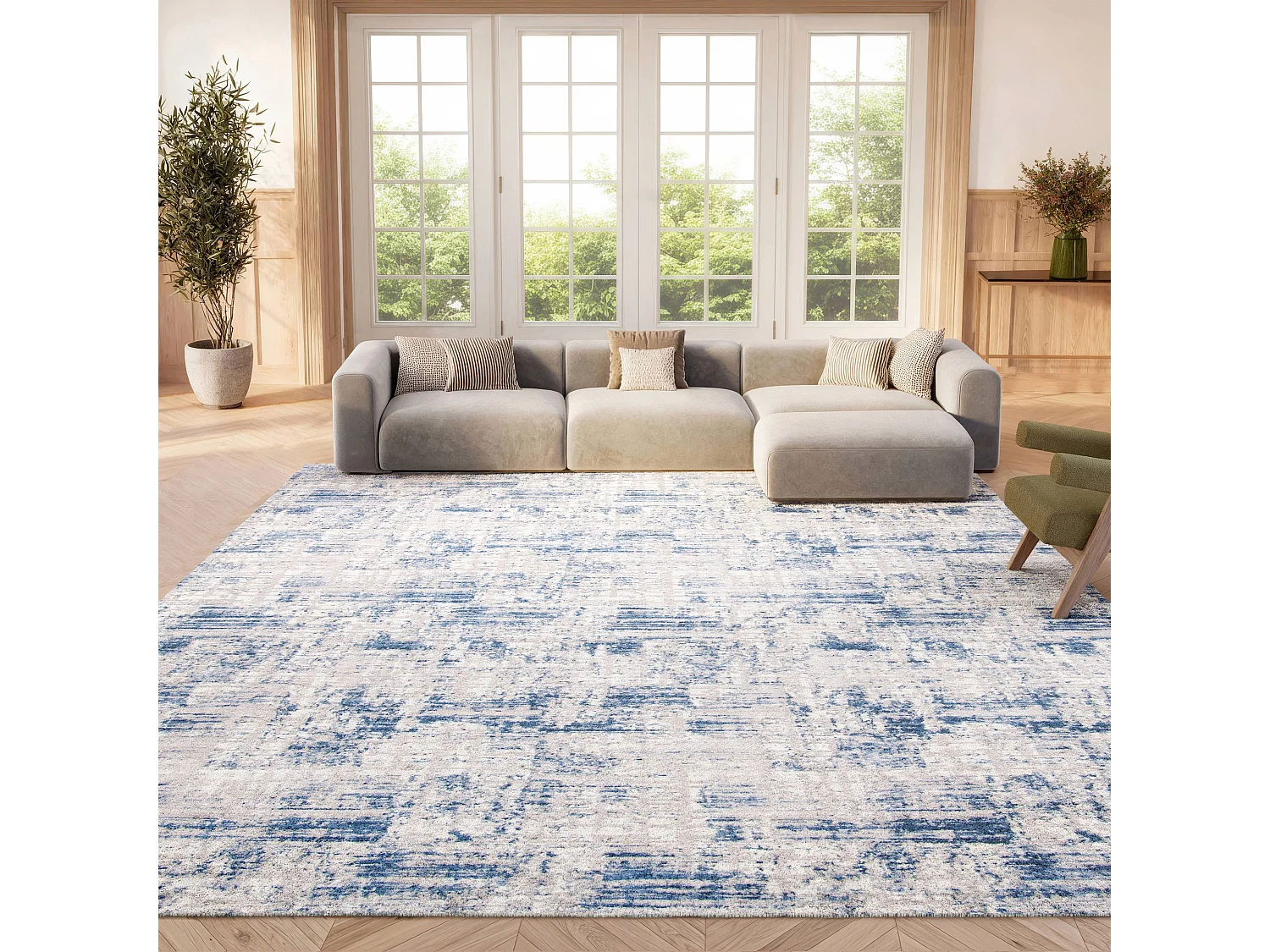 Tapis Bleu/Gris 201 X 201 cm - Azura