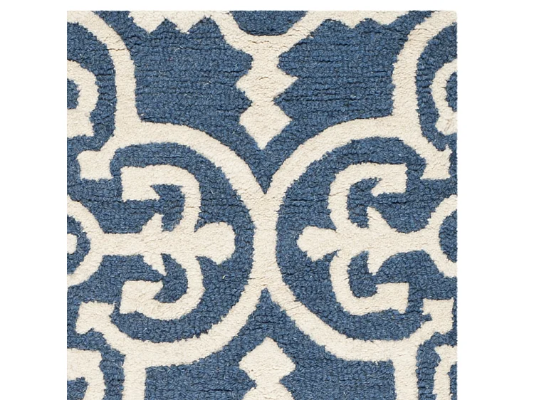Tapis Bleu Marine/Neutre 91 X 152 cm - Meryll