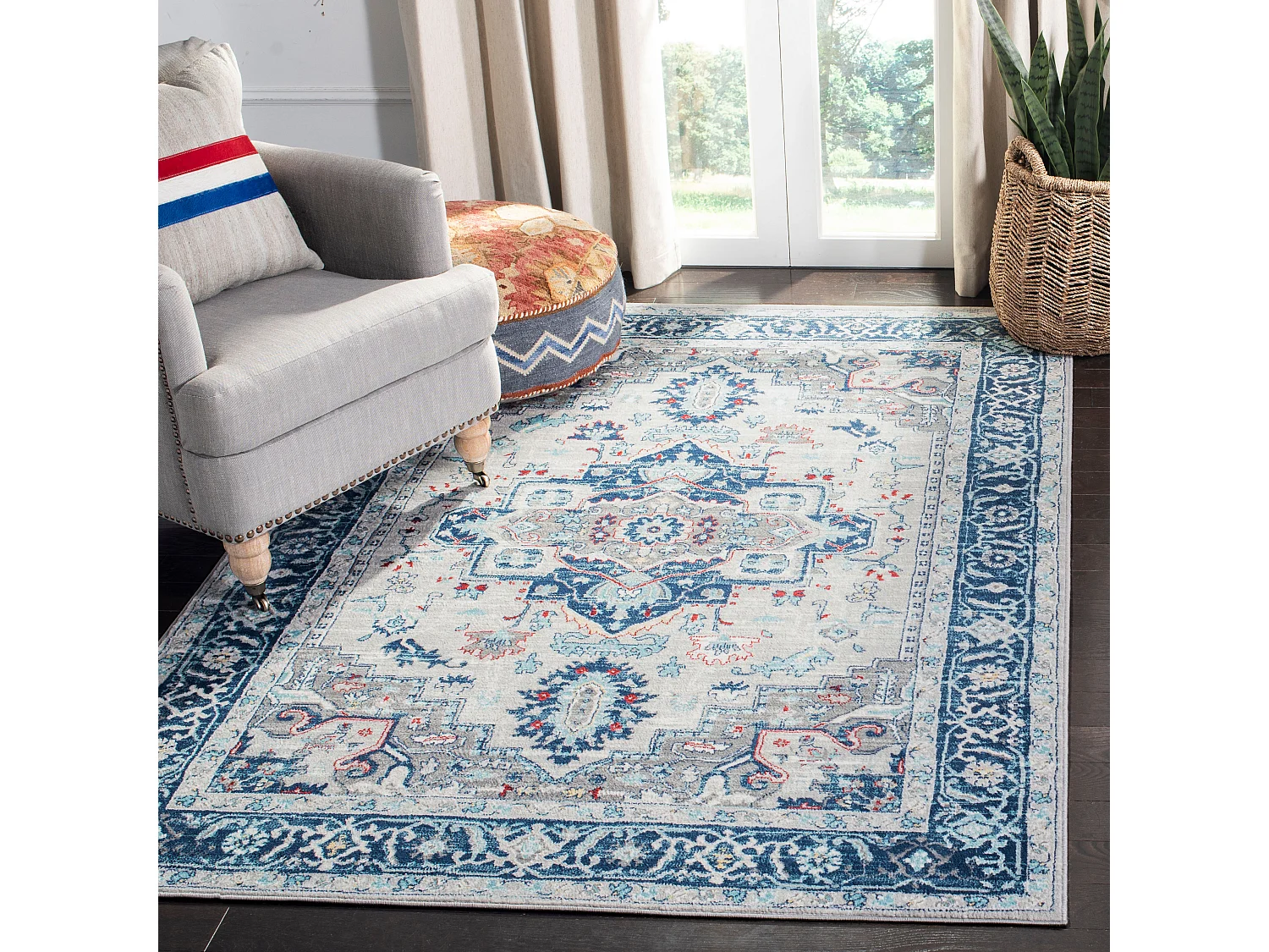 Tapis Gris/Bleu 122 X 183 cm - Saoirse