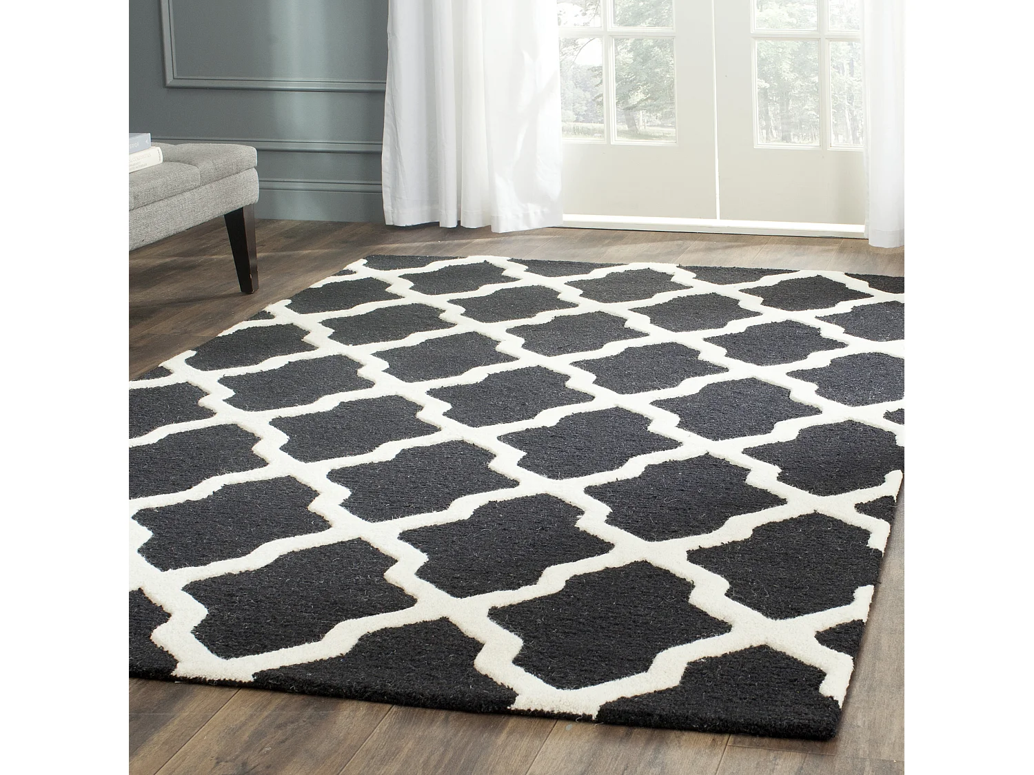 Tapis Noir/Neutre 122 X 183 cm - Ava