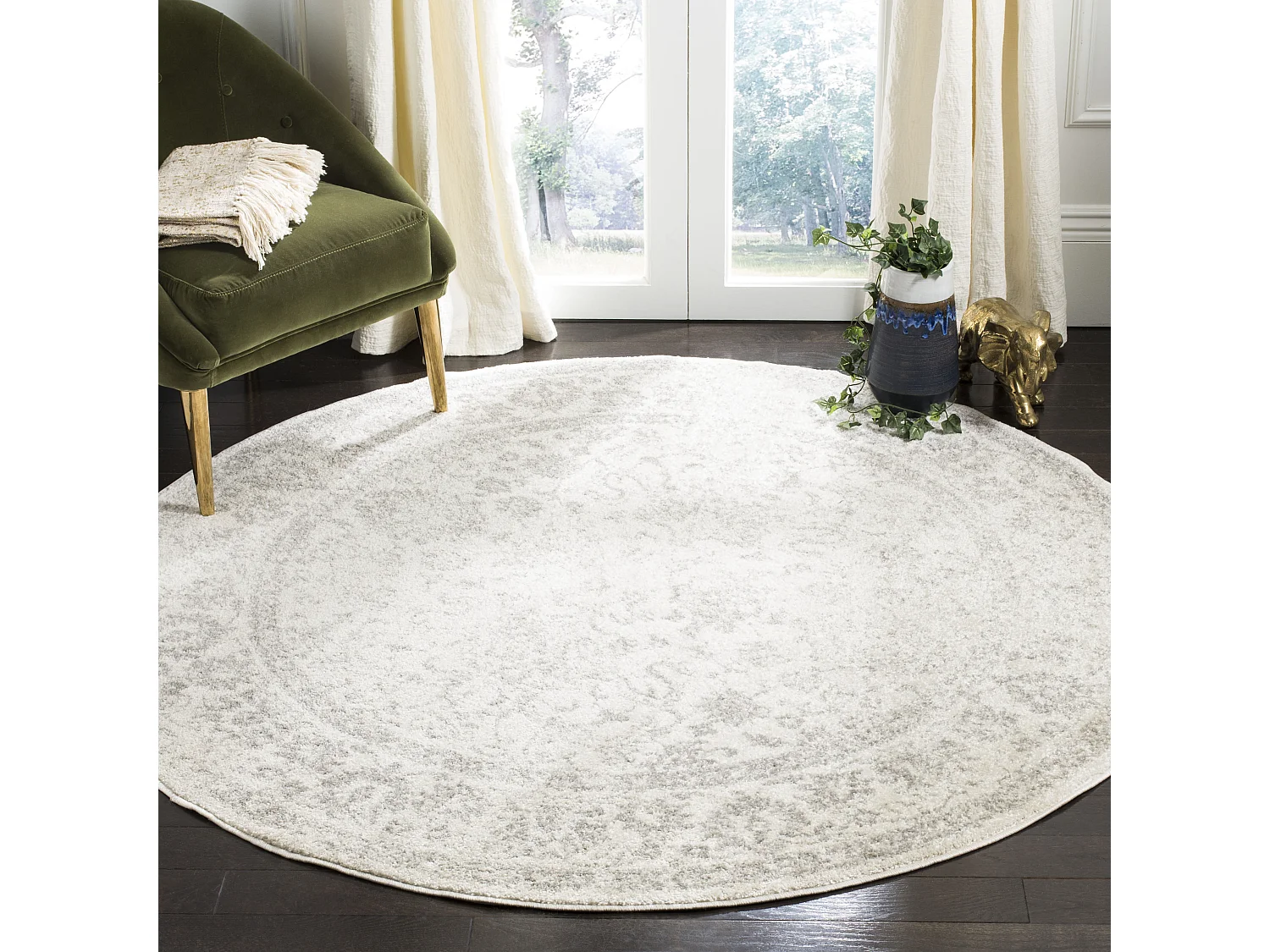 Tapis Gris/Neutre 91 X 91 cm - Lucinda