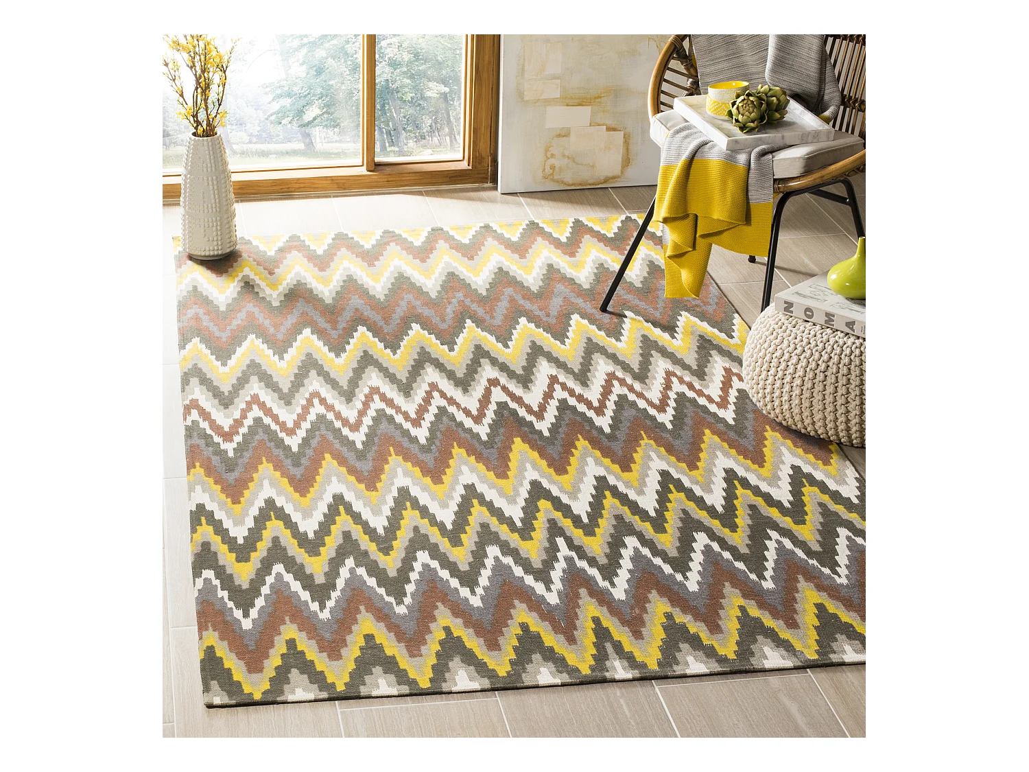 Tapis Marron/Vert 152 X 244 cm - Lojento