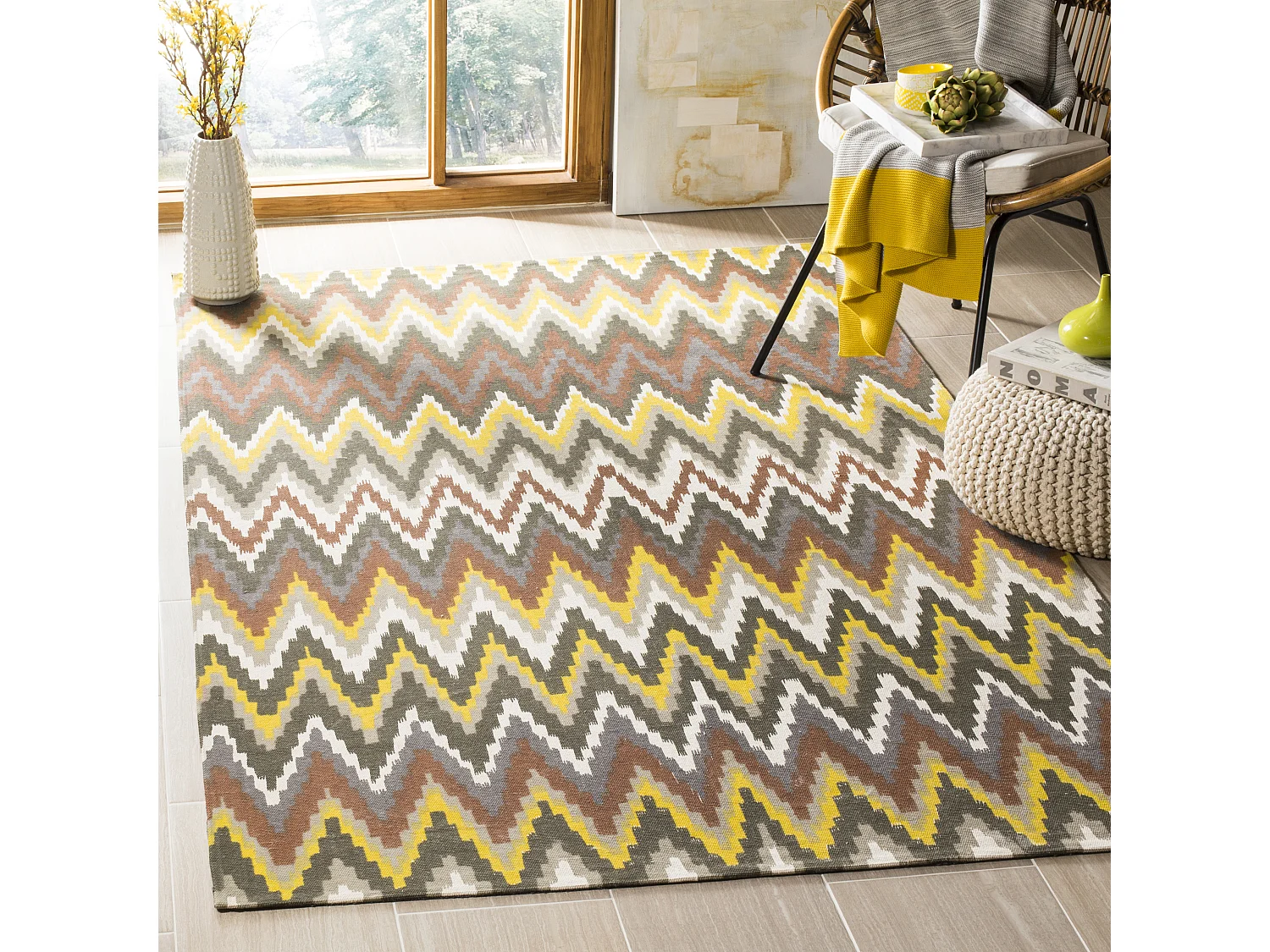 Tapis Marron/Vert 152 X 244 cm - Lojento