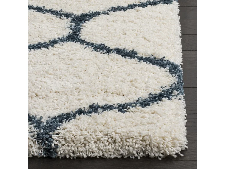 Tapis Neutre/Bleu 91 X 152 cm - Zoey