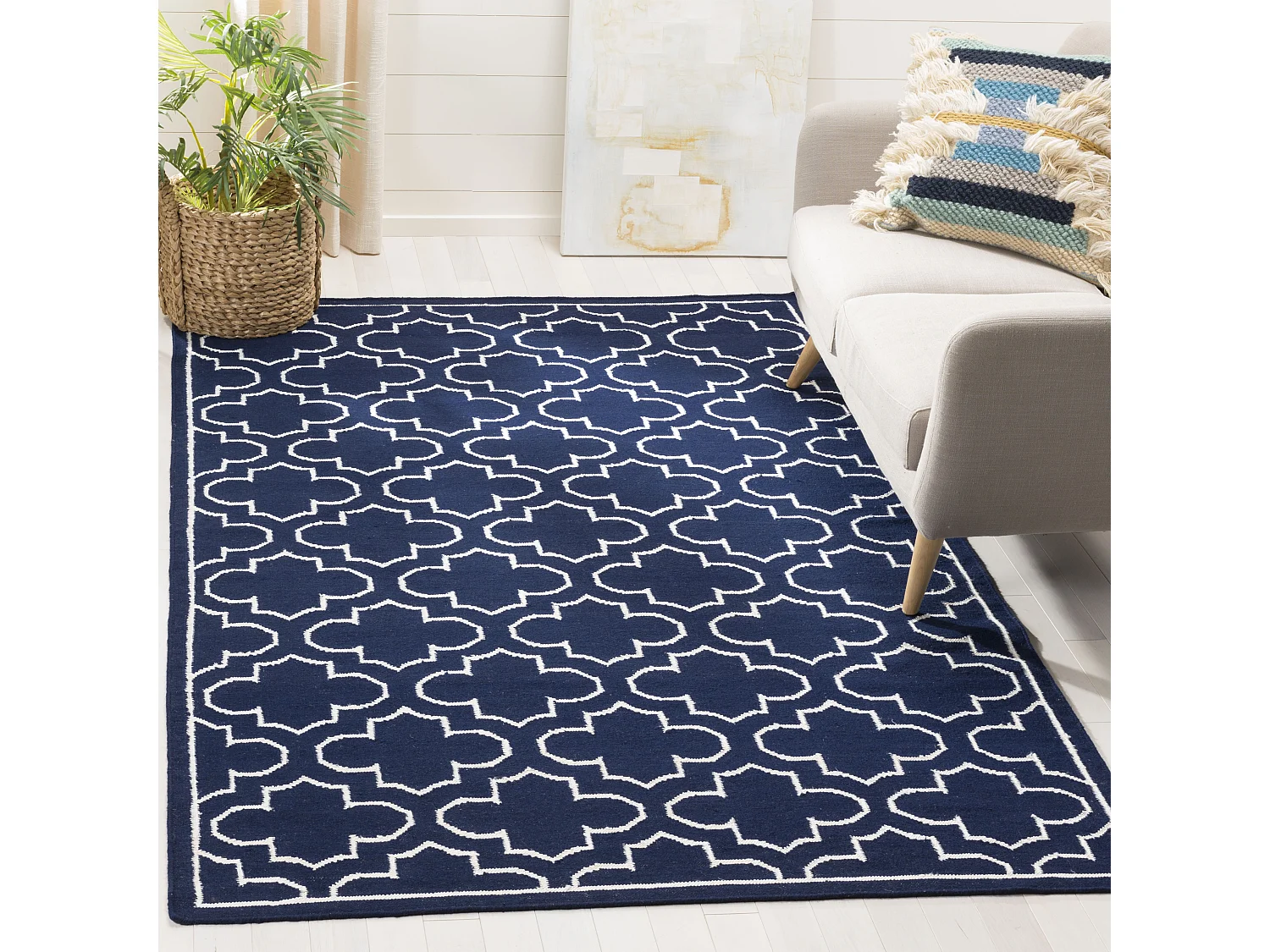 Tapis Bleu Marine/Neutre 122 X 183 cm - Lennox