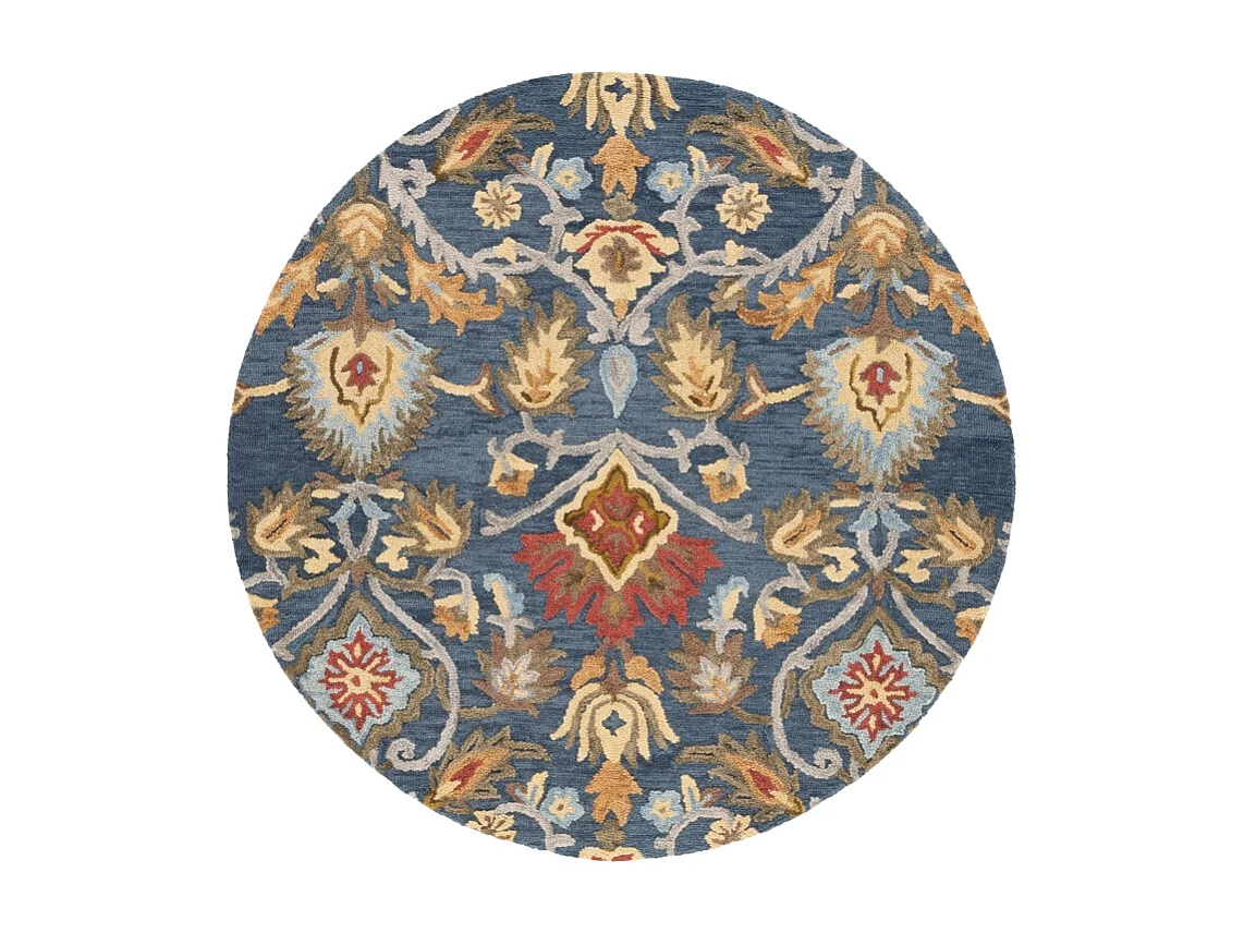 Tapis Bleu Marine/Multicolore 91 X 91 cm - Juni