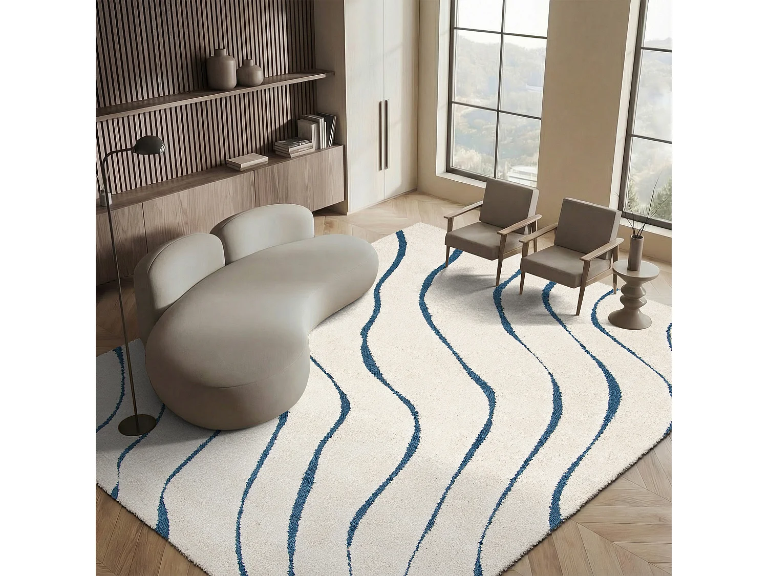 Tapis Neutre/Bleu 183 X 274 cm - Raton