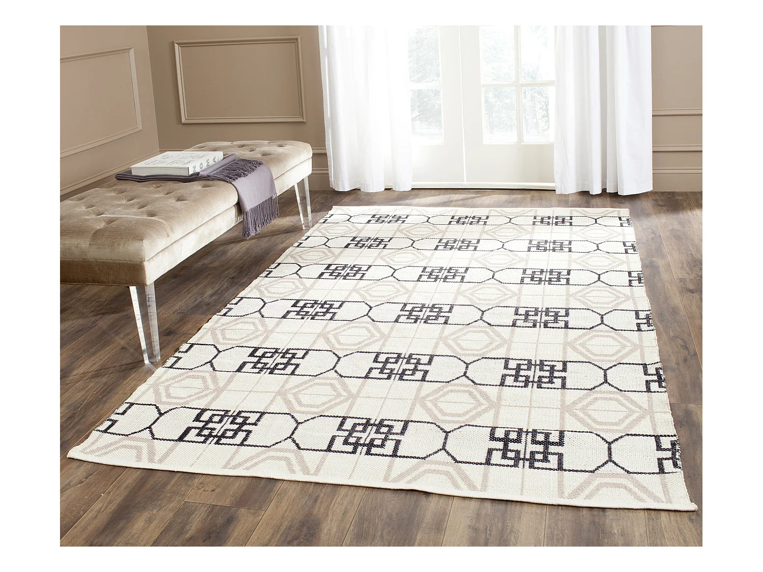 Tapis Noir/Neutre 122 X 183 cm - Collin