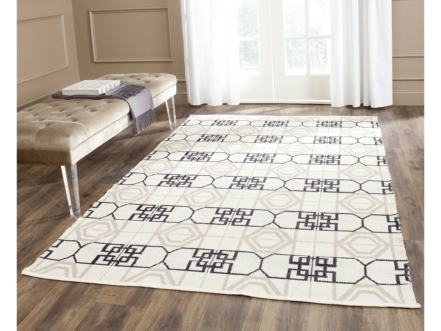 Tapis Noir/Neutre 122 X 183 cm - Collin