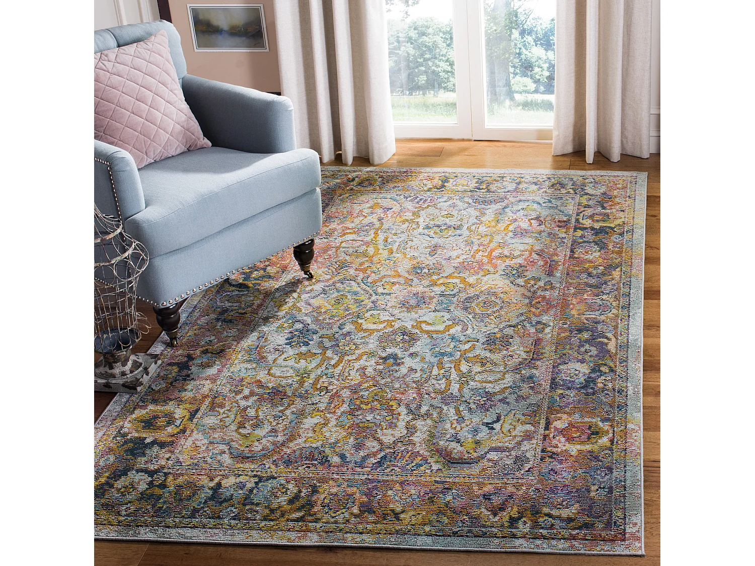 Tapis Bleu/Orange 122 X 183 cm - Davide