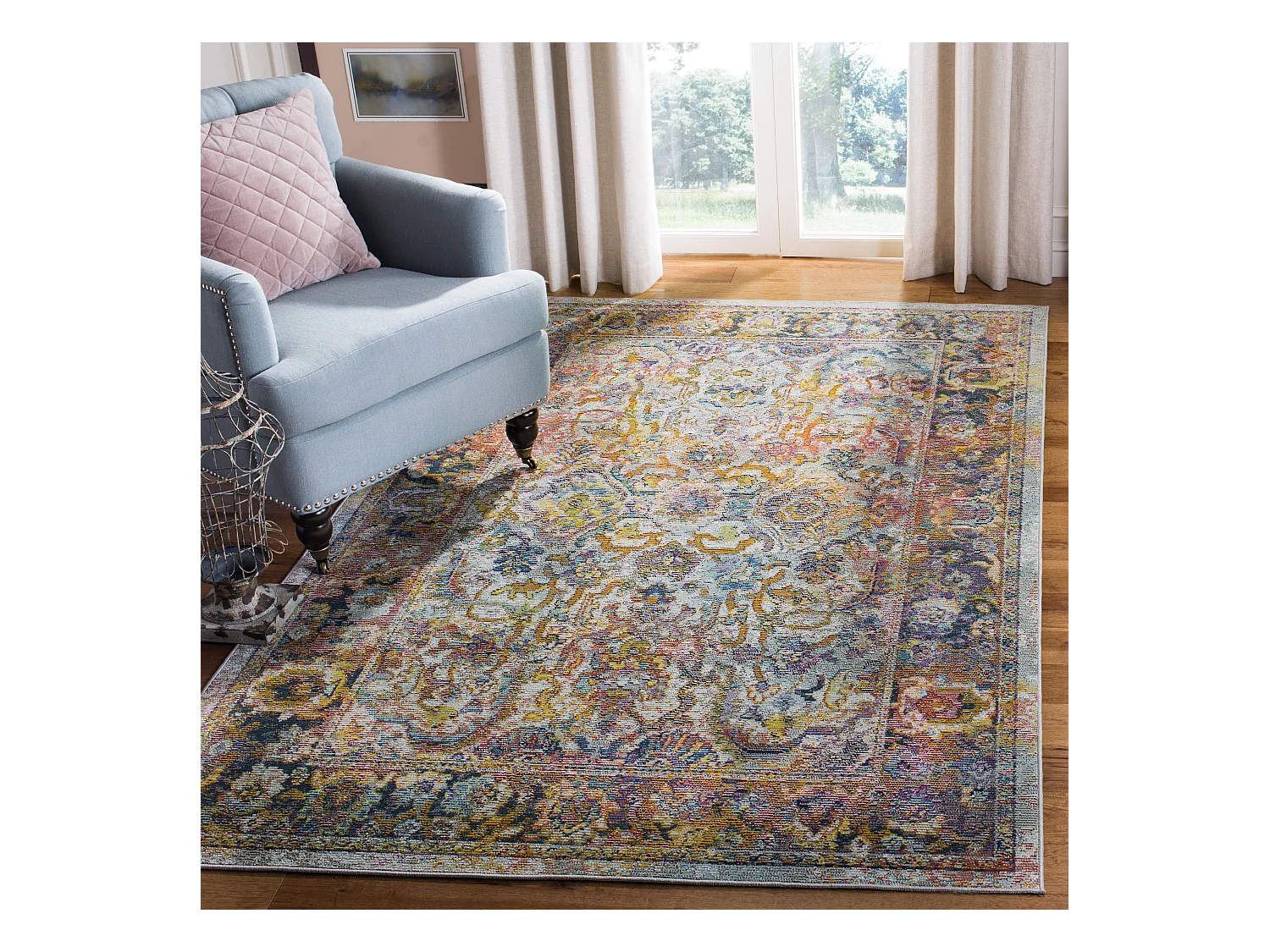 Tapis Bleu/Orange 201 X 279 cm - Davide