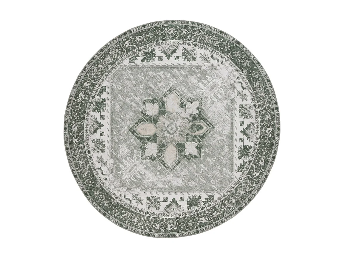 Tapis Vert Foncé/Beige 244 X 244 cm - Fawn