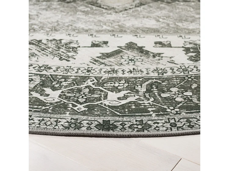 Tapis Vert Foncé/Beige 244 X 244 cm - Fawn