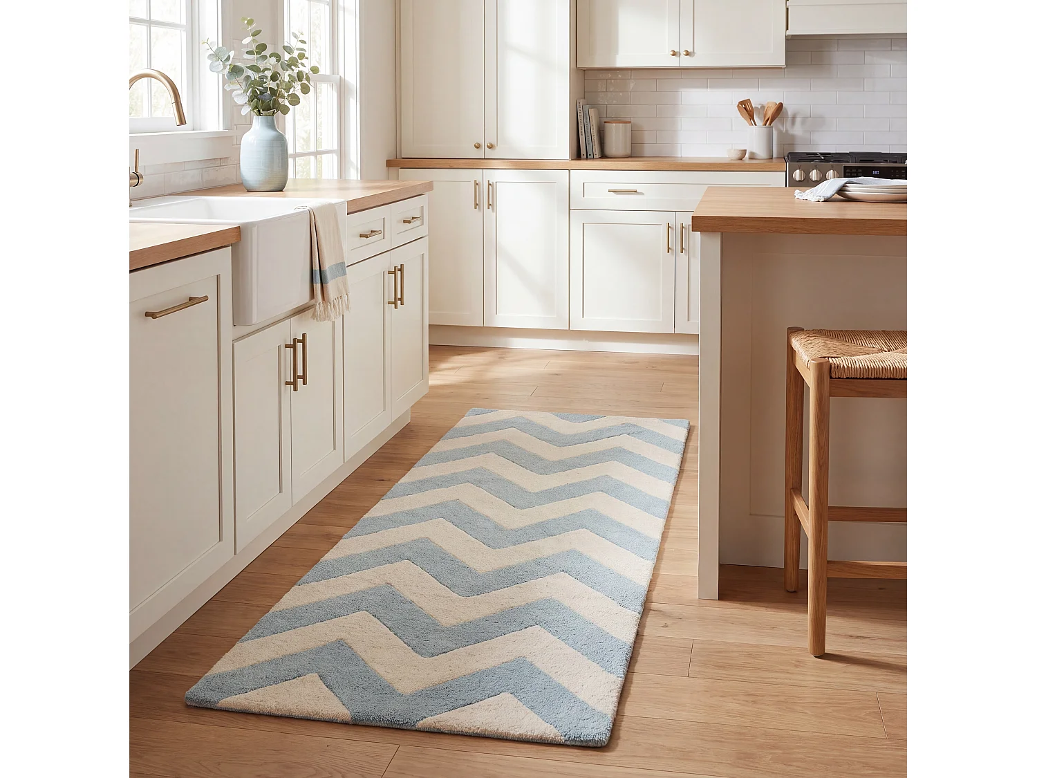 Tapis Bleu/Neutre 61 X 91 cm - Anneliese