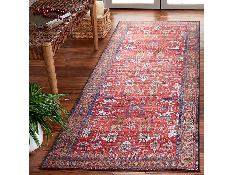 Tapis Rouge/Bleu 76 X 244 cm - Fiora