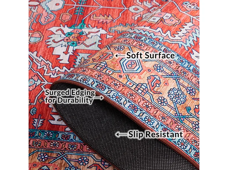 Tapis Rouge/Bleu 76 X 244 cm - Fiora