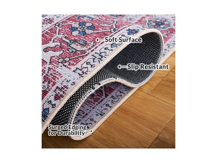 Tapis Bleu Marine/Rouge 122 X 122 cm - Arianne