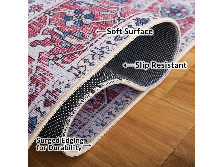 Tapis Bleu Marine/Rouge 122 X 122 cm - Arianne