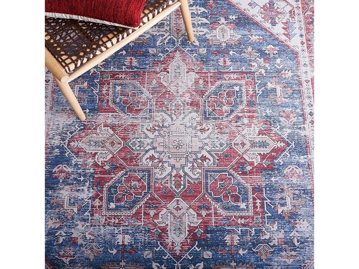 Tapis Bleu Marine/Rouge 122 X 122 cm - Arianne
