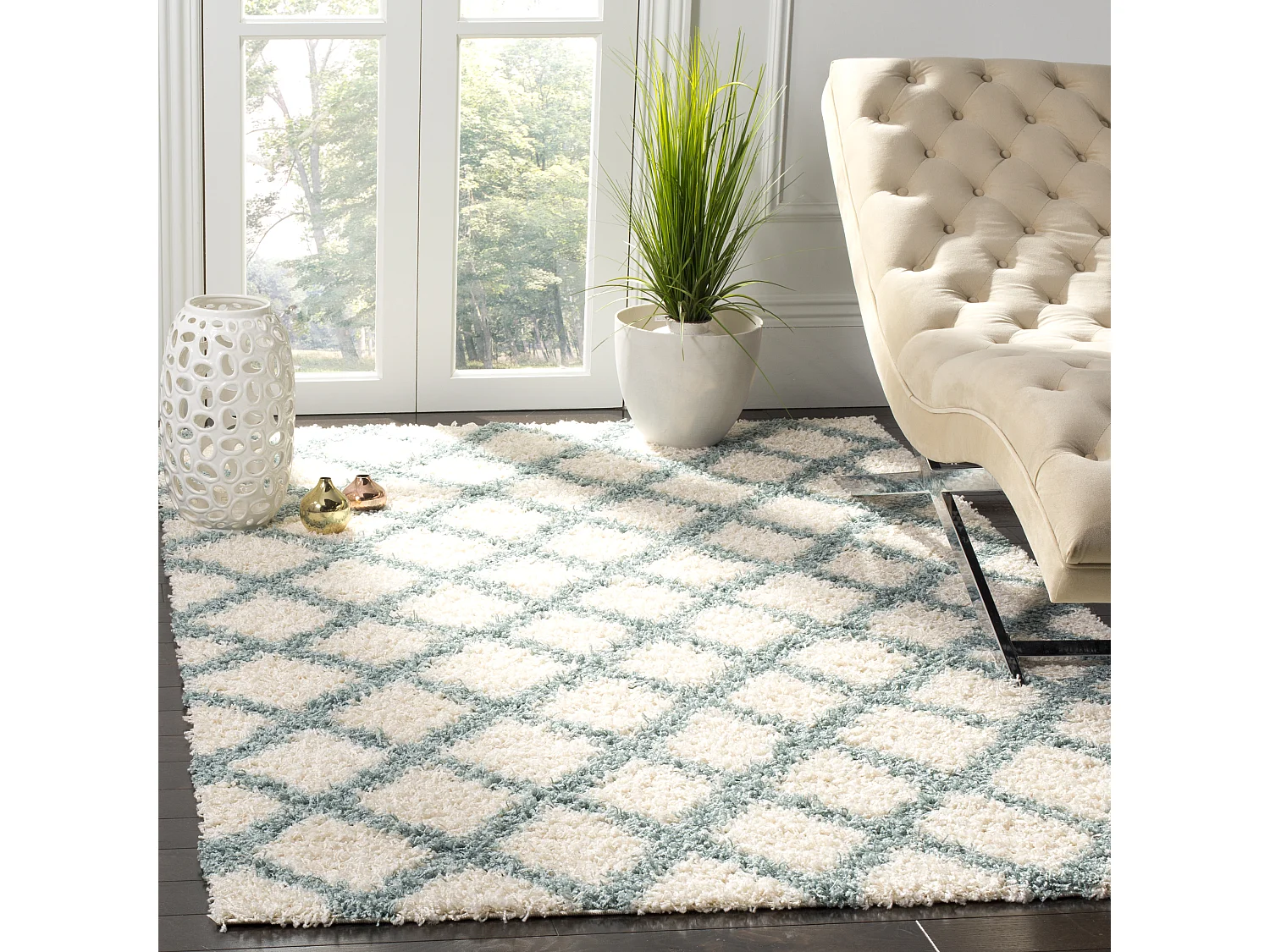 Tapis Neutre/Vert 155 X 229 cm - Natalia