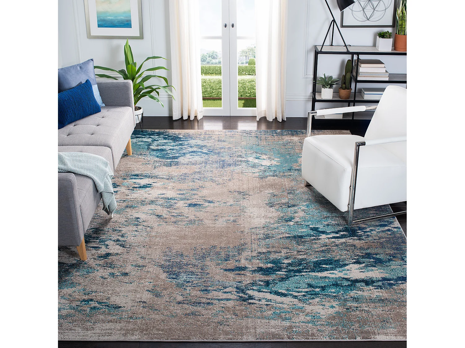 Tapis Bleu/Beige 244 X 244 cm - Julia