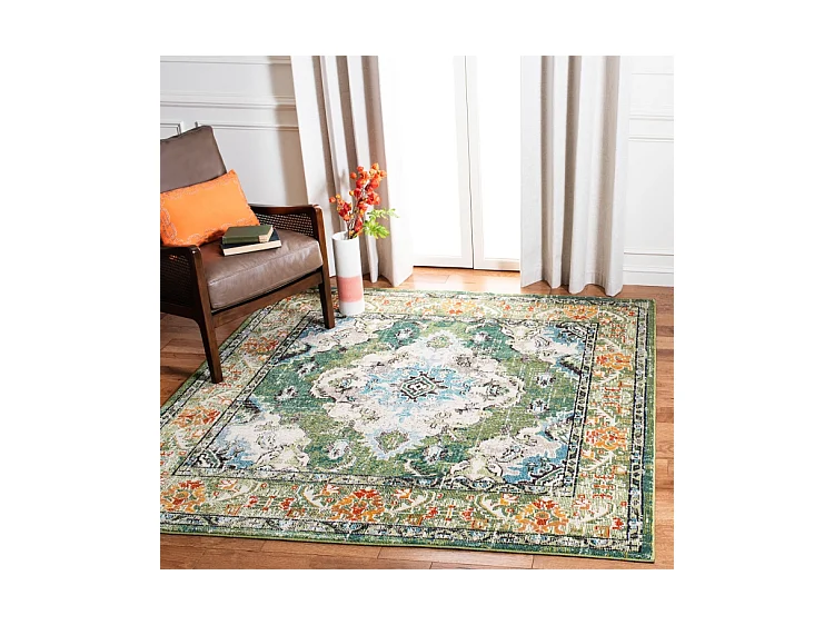Tapis Vert forêt/Bleu clair 235 x 235 cm - Milà