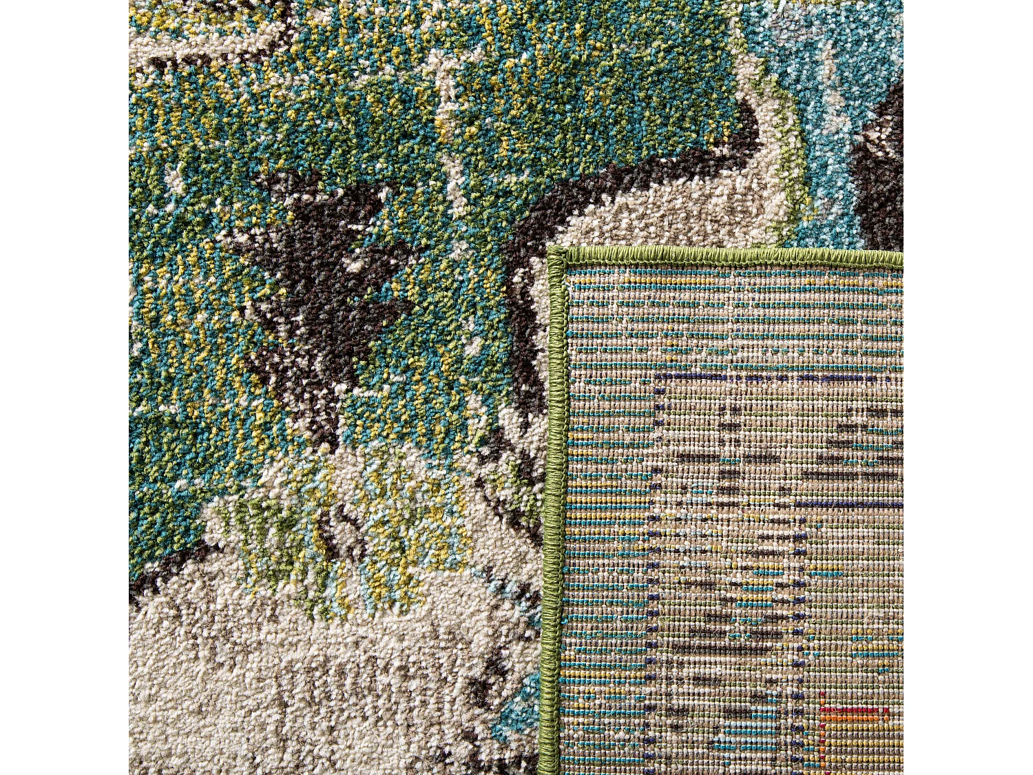 Tapis Vert forêt/Bleu clair 241 x 305 cm - Milà