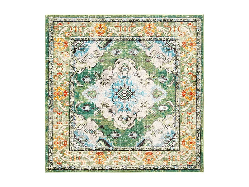 Tapis Vert forêt/Bleu clair 235 x 235 cm - Milà
