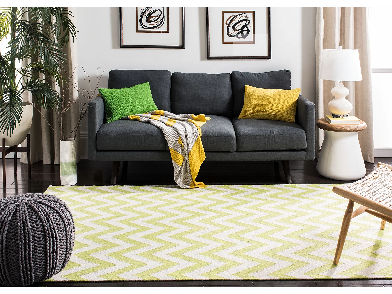 Tapis Vert/Neutre 122 X 183 cm - Nelli