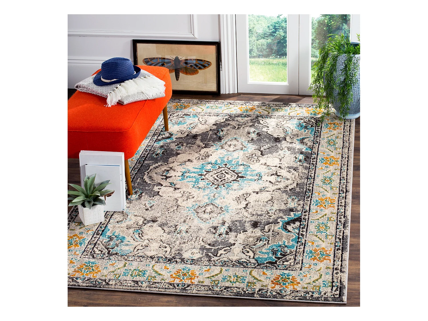 Tapis Gris/Bleu 155 X 231 cm - Milà