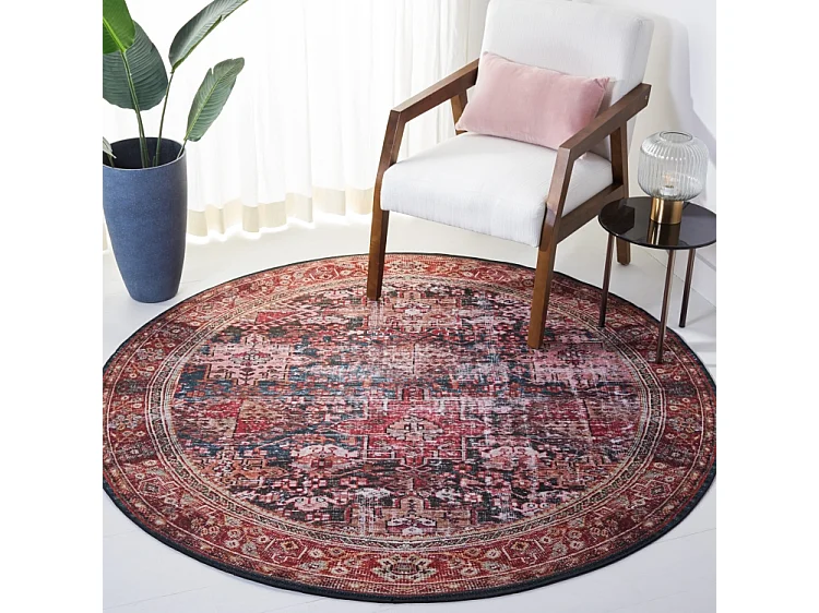 Tapis Rouge/Vert 122 X 122 cm - Romilly